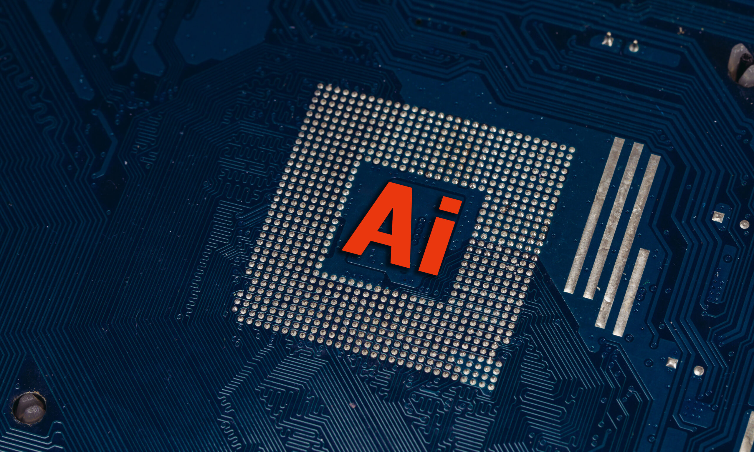 Artificial intelligence concept image on a digital display